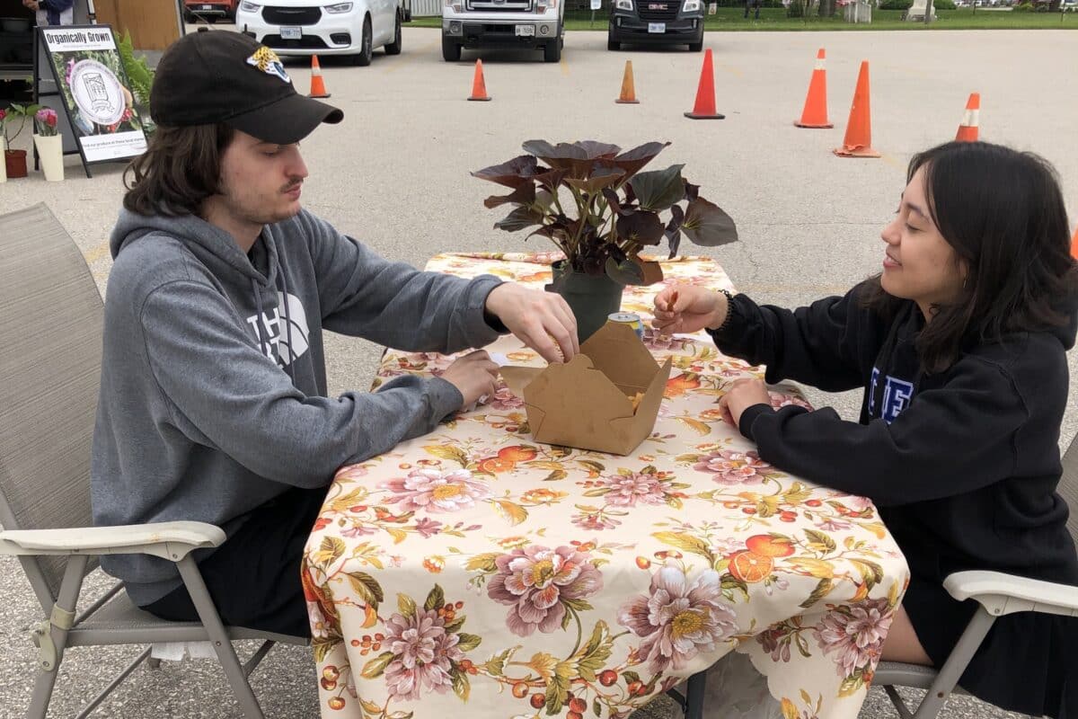 Enjoying Breakfast - 2 - Elmira Farmers Market