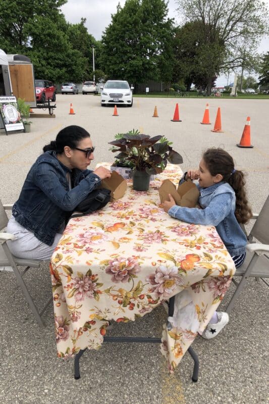 Enjoying Breakfast - Elmira Farmers Market